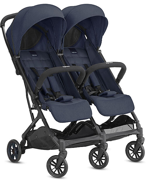 Inglesina Twin Sketch Stroller - Black and Navy - For twins or siblings close in age Double Pushchairs