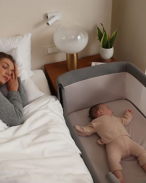 Inglesina Welcome Bed - Shiva Grey - Co-sleeping Crib Designed for Baby Wellness Next To Me Cribs