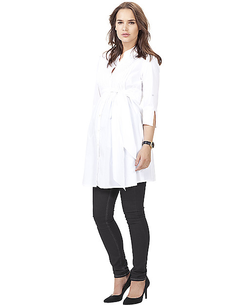 Isabella Oliver Libby Maternity Tunic - Pure White Shirts And Blouses