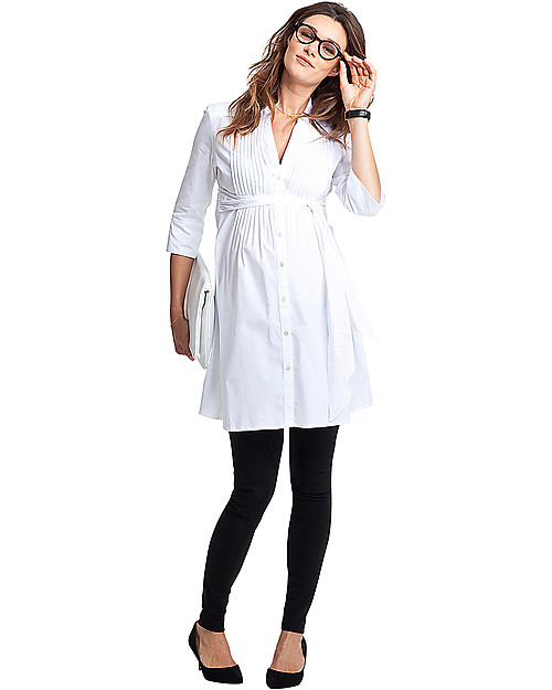 Isabella Oliver Libby Maternity Tunic - Pure White Shirts And Blouses