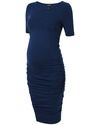 Isabella Oliver T-Shirt Maternity Dress - Ruche Detail - Rich Navy! Dresses_