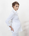 Isabella Oliver Tie Front Maternity Blouse - Self-Tie Belt - White! Shirts And Blouses