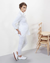 Isabella Oliver Tie Front Maternity Blouse - Self-Tie Belt - White! Shirts And Blouses