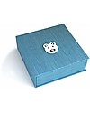 Italian Creative Book Memory Box and Photo Album, Light Blue with Bear - 19x19 cm Baby's First Albums
