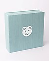 Italian Creative Book Memory Box and Photo Album, Light Blue with Bear - 19x19 cm Baby's First Albums