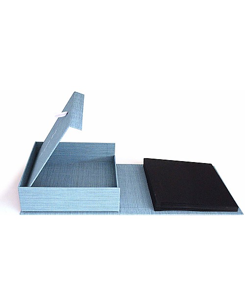 Italian Creative Book Memory Box and Photo Album, Light Blue with Horse - 19x19 cm Baby's First Albums