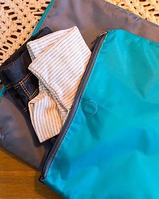 J L Childress 2 Wet-to-Go Wet Bags - Grey/Blue Travel Changing Mats
