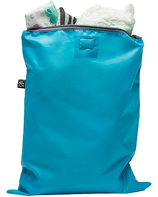 J L Childress 2 Wet-to-Go Wet Bags - Grey/Blue Travel Changing Mats