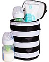 J L Childress Double Bottle Cooler - Black/White Stripes - Waterproof Thermal Containers