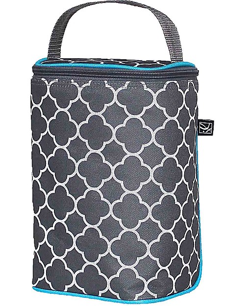 J L Childress Double Bottle Cooler - Grey/White/Blue - Waterproof Thermal Containers