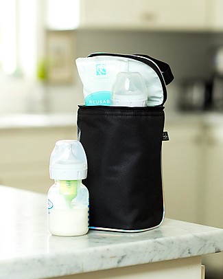 J L Childress Double Bottle Cooler - Iridescent Black - Waterproof Thermal Containers