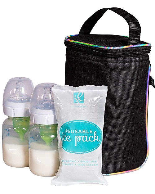 J L Childress Double Bottle Cooler - Iridescent Black - Waterproof Thermal Containers