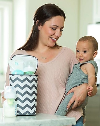 J L Childress Double Bottle Cooler - White/Grey - Waterproof Kindergarten Backpacks