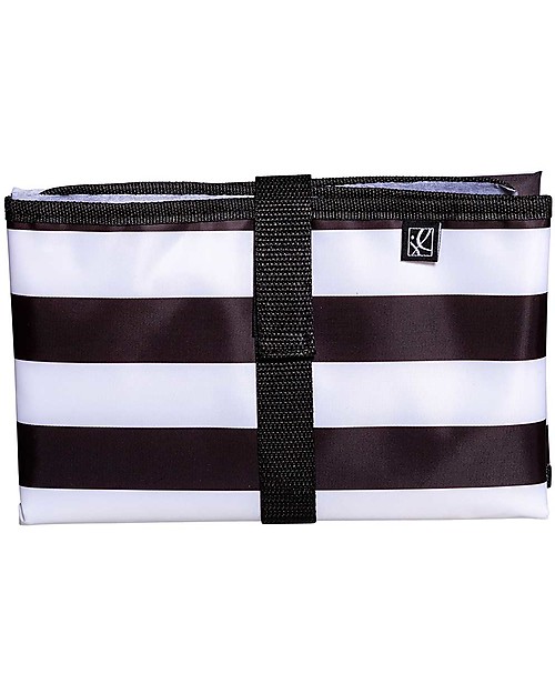 J L Childress Full Body Changing Pad - Black/White Stripes Travel Changing Mats