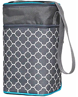 J L Childress Six Bottle Cooler - Grey/White/Blue Kindergarten Backpacks