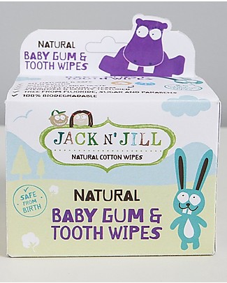 Jack 'n Jill Baby Gum and Tooth Wipes, 25 pc - Natural and Safe! Baby Wipes