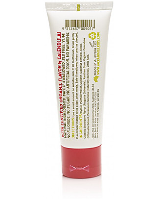Jack 'n Jill Kids Toothpaste, Strawberry and Calendula, 50 g Toothpaste and Toothbrush