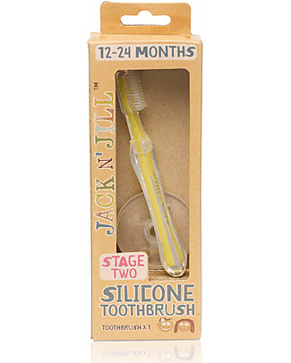 Jack 'n Jill Silicone Toothbrush with Safety Shield, For Babies from 1 to 3 years old Toothpaste and Toothbrush
