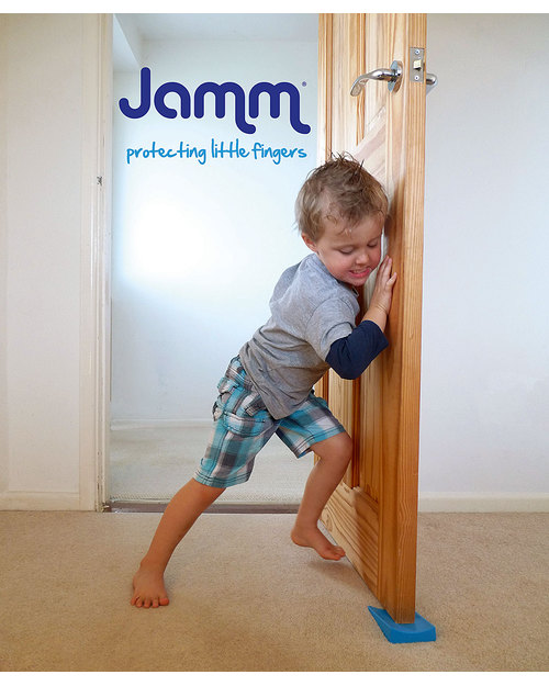 Jamm Jamm Doorstop - Dark Grey - World Leading Patented Safety Design - Twin Pack Baby Safety Accessories