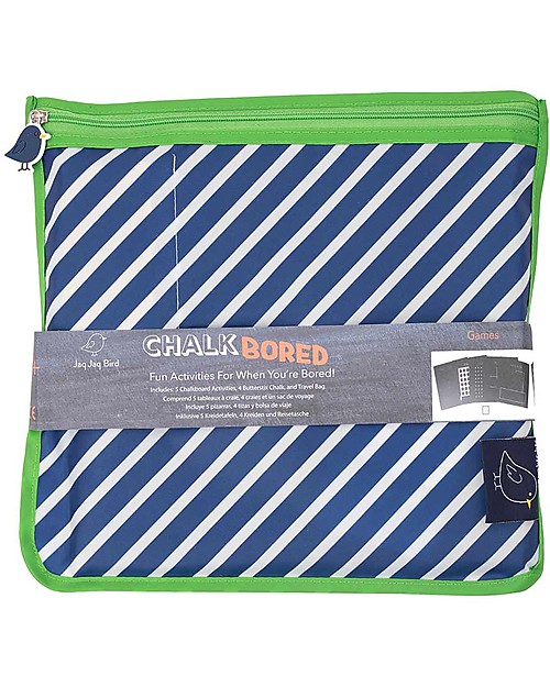 Jaq Jaq Bird Bored Boards Games with Zero Dust Chalks - 5 classic board games Drawing Boards