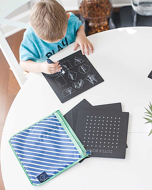 Jaq Jaq Bird Bored Boards Games with Zero Dust Chalks - 5 classic board games Drawing Boards