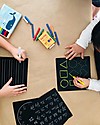 Jaq Jaq Bird Bored Boards - Letters, numbers, shapes and time - with Zero Dust Chalks, Educational Drawing Boards
