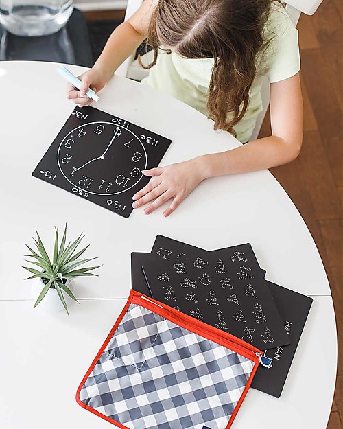Jaq Jaq Bird Bored Boards - Letters, numbers, shapes and time - with Zero Dust Chalks, Educational Drawing Boards