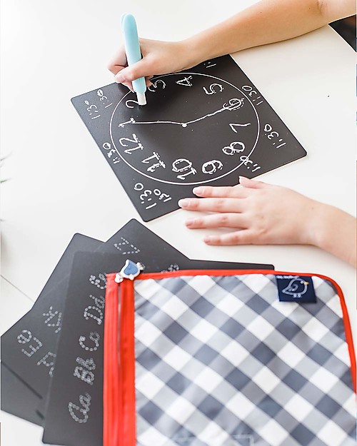 Jaq Jaq Bird Bored Boards - Letters, numbers, shapes and time - with Zero Dust Chalks, Educational Drawing Boards