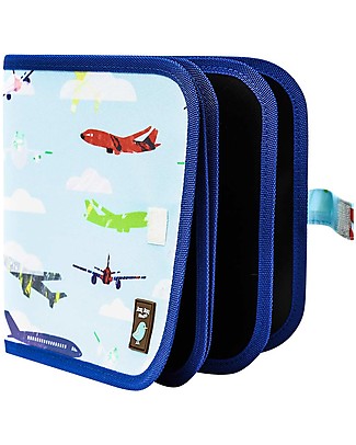 Jaq Jaq Bird Chalk-A-Doodle Book - Aeroplane - Reusable Album + includes 4 Zero Dust Butterstix Creative Toys