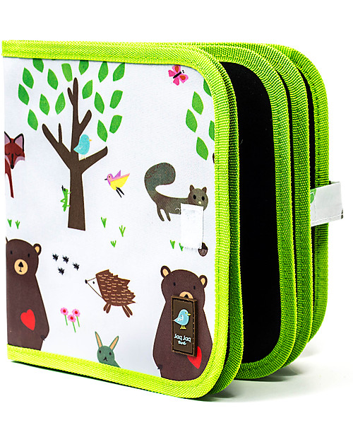 Jaq Jaq Bird Chalk-A-Doodle Book - Forest - Reusable Album + includes 4 Zero Dust Butterstix Draw And Color