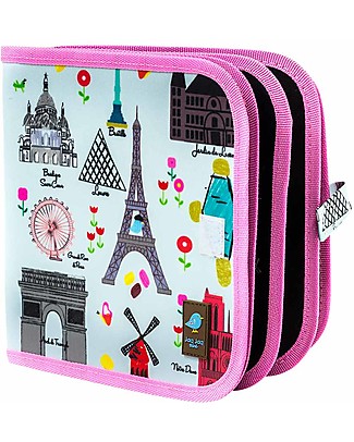 Jaq Jaq Bird Chalk-A-Doodle Book - Paris - Reusable Album + includes 4 Zero Dust Butterstix Draw And Color