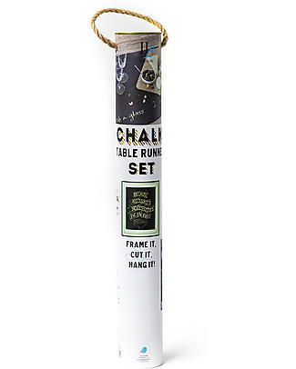 Jaq Jaq Bird Chalk Board Table Runner with Dust - free 4 Chalks - Black - Perfect for Parties Creative Toys