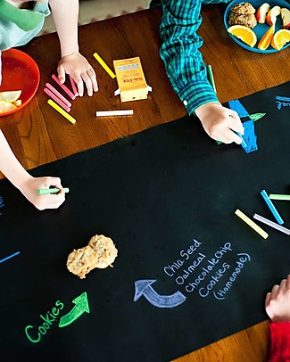 Jaq Jaq Bird Chalk Board Table Runner with Dust - free 4 Chalks - Black - Perfect for Parties Creative Toys