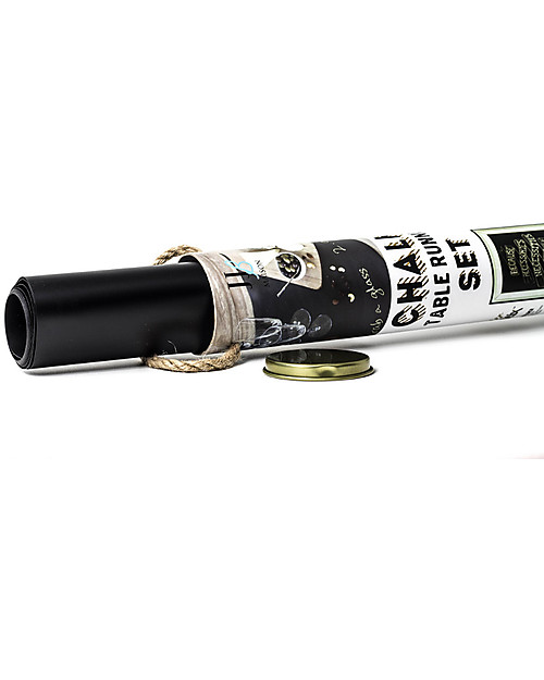 Jaq Jaq Bird Chalk Board Table Runner with Dust - free 4 Chalks - Black - Perfect for Parties Drawing Boards