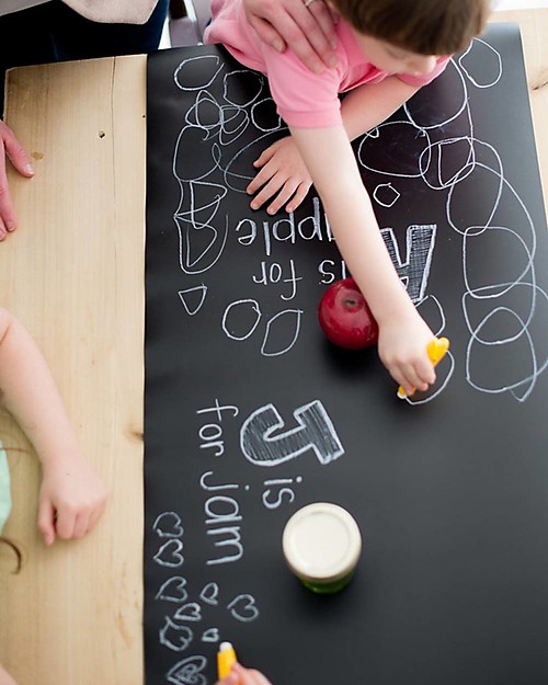 Jaq Jaq Bird Chalk Board Table Runner with Dust - free 4 Chalks - Black - Perfect for Parties Drawing Boards
