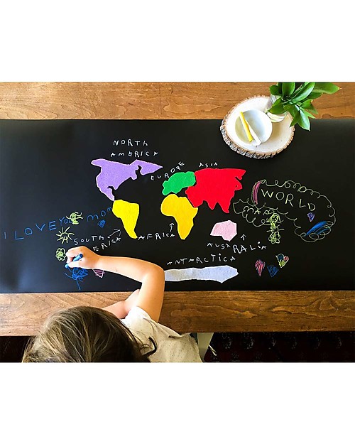 Jaq Jaq Bird Chalk Board Table Runner with Dust - free 4 Chalks - Black - Perfect for Parties Drawing Boards