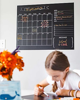 Jaq Jaq Bird Chalk Calendar - Black - Include 4 Butterstix Draw And Color