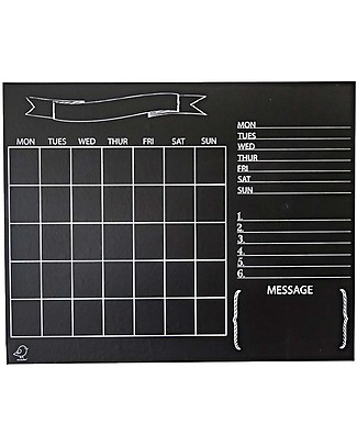 Jaq Jaq Bird Chalk Calendar - Black - Include 4 Butterstix Draw And Color