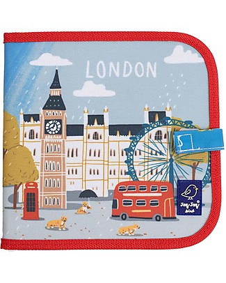Jaq Jaq Bird Cities of Wonder Erasable Book - London - 4 Zero Dust Chalks Included! Draw And Color