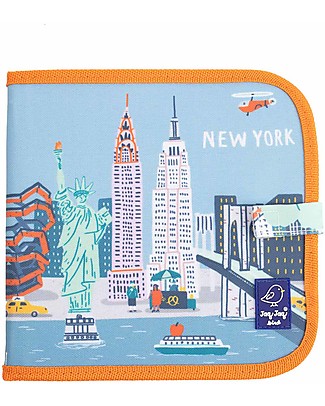 Jaq Jaq Bird Cities of Wonder Erasable Book - New York - 4 Zero Dust Chalks Included! Draw And Color