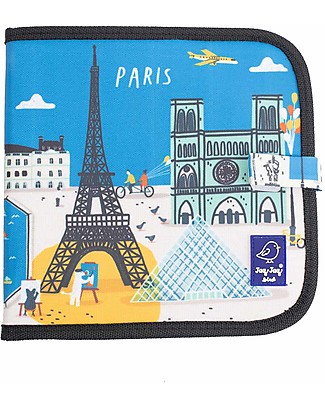 Jaq Jaq Bird Cities of Wonder Erasable Book - Paris - 4 Zero Dust Chalks Included! Draw And Color