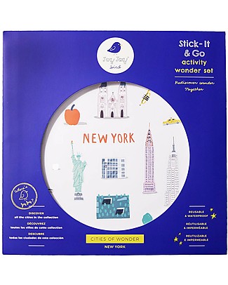 Jaq Jaq Bird Cities of Wonder Stickers - New York - Includes a City Map! Stickers & Stamps Sets