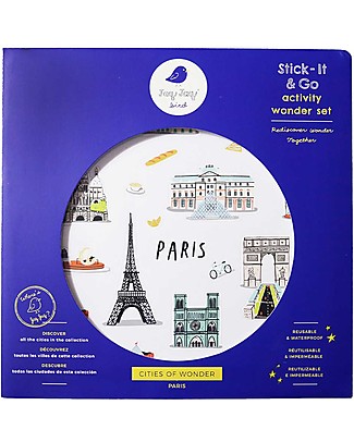 Jaq Jaq Bird Cities of Wonder Stickers - Paris - Includes a City Map! Stickers & Stamps Sets