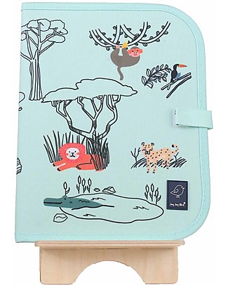 Jaq Jaq Bird Doodle Mat 2in1 "Draw and Eat", Safari - Includes 4 Butterstix Draw And Color