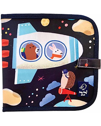 Jaq Jaq Bird JJB & Friends Doodle It & Go Reusable Album - Spaceships Draw And Color