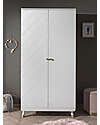 Jaxx Billy Wardrobe - White - 2 Doors - 100 x 59,2 x 200 cm - Solid Pine Wood and MDF Wardrobes