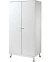 Jaxx Billy Wardrobe - White - 2 Doors - 100 x 59,2 x 200 cm - Solid Pine Wood and MDF Wardrobes