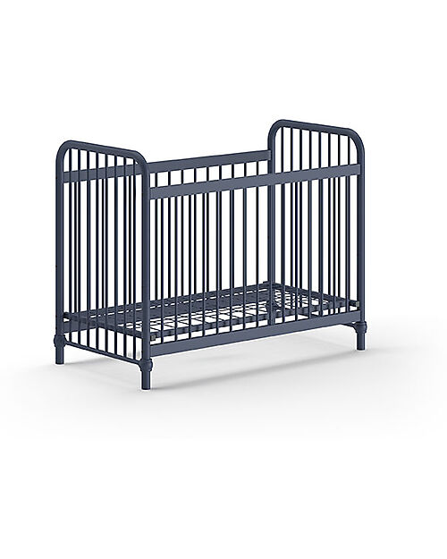 Jaxx Bronxx Babybed - Matt Denim Blue - 60 x 120 cm - Metal - with Slats Included Cots and Cotbeds