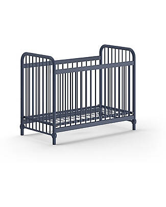 Jaxx Bronxx Babybed - Matt Denim Blue - 60 x 120 cm - Metal - with Slats Included Cots and Cotbeds