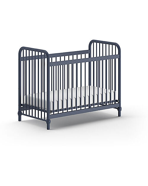 Jaxx Bronxx Babybed - Matt Denim Blue - 60 x 120 cm - Metal - with Slats Included Cots and Cotbeds